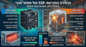 SSR מול ממסר מכני: הבחירה שמכריעה את תוחלת החיים של הבקר וגוף החימום